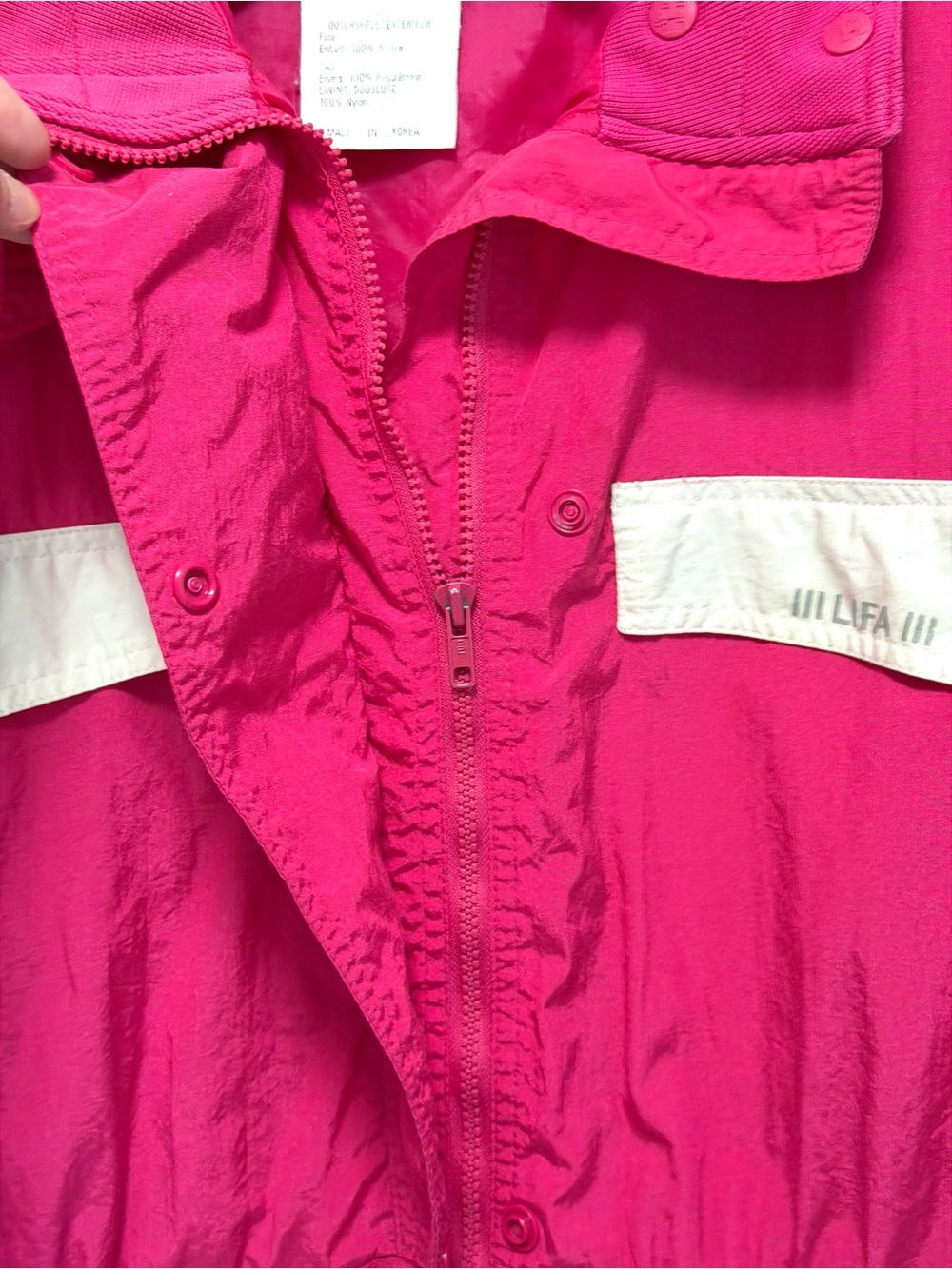Vintage Helly Hansen Hot Pink LIFA  Windbreaker Jacket Size L Full Zip 4 pockets - Picture 6 of 11